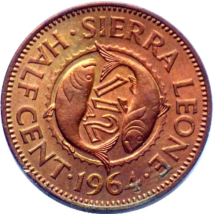 монета ½ цента Сьєрра-Леоне, 1964 — зображення 1
