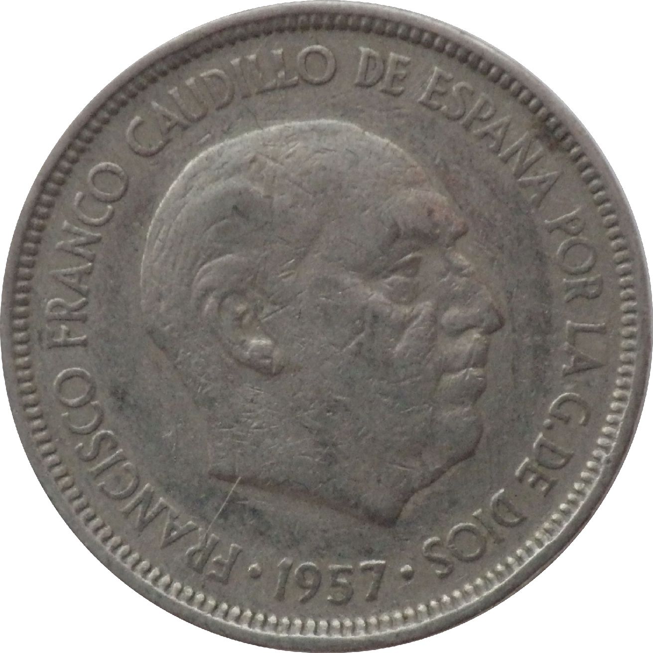 монета 5 песет Іспанія, 1957 — зображення 2
