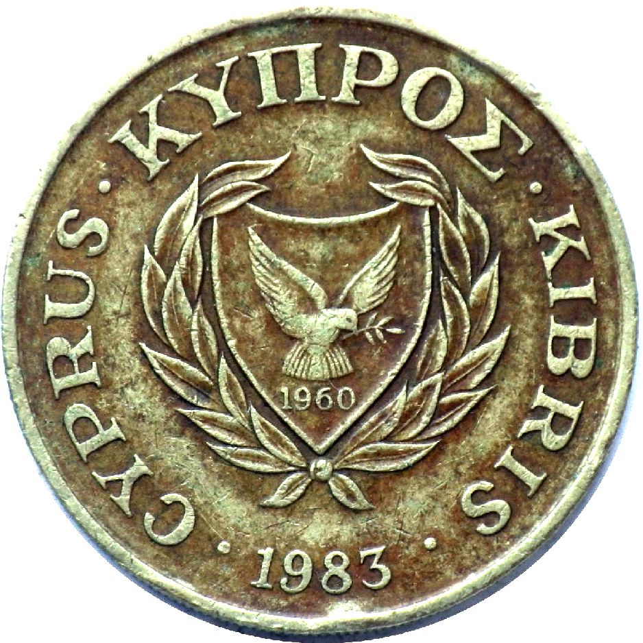 монета 20 центів Кіпр, 1983 — зображення 2
