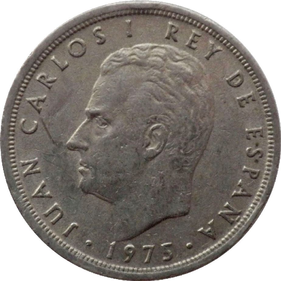 монета 5 песет Іспанія, 1975 — зображення 2