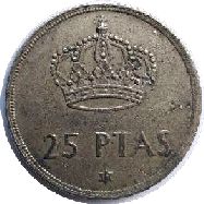монета 25 песет Іспанія, 1975 — зображення 1