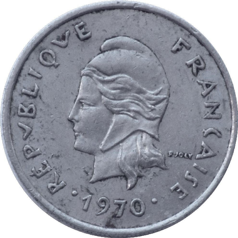 монета 10 франків Нова Каледонія, 1970 — зображення 2